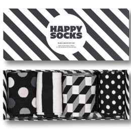 HAPPY SOCKS LFS BOX CARAPE 4-PACK CLASSIC BLACK AND WHITE SOCKS GIFT SET